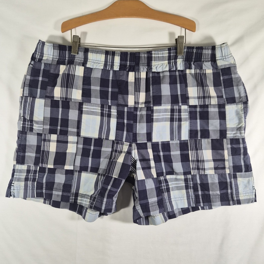 Polo Sport Ralph Lauren Men's XL Patchwork Plaid Swim Trunks Shorts Blue